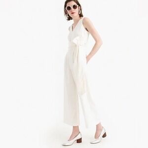 J. Crew 365 Ivory sleeveless jumpsuit with front tie Size 6 Petite / 6P